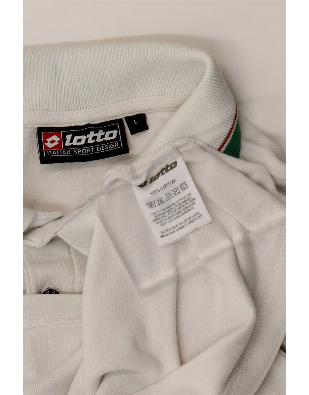 Polo da uomo Lotto Large in cotone bianco