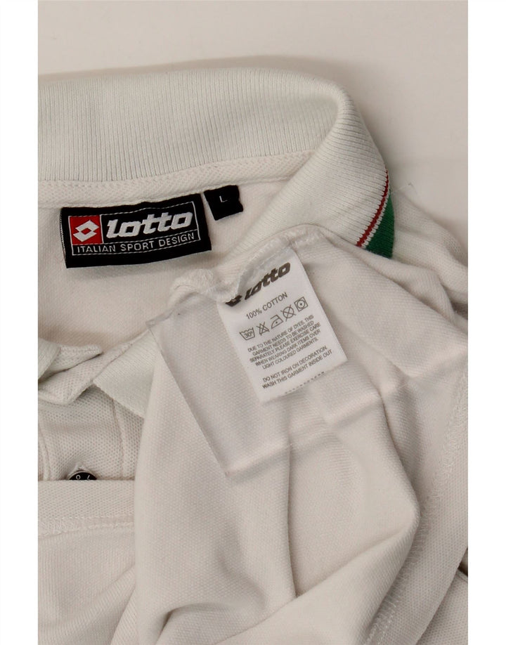 Polo da uomo Lotto Large in cotone bianco