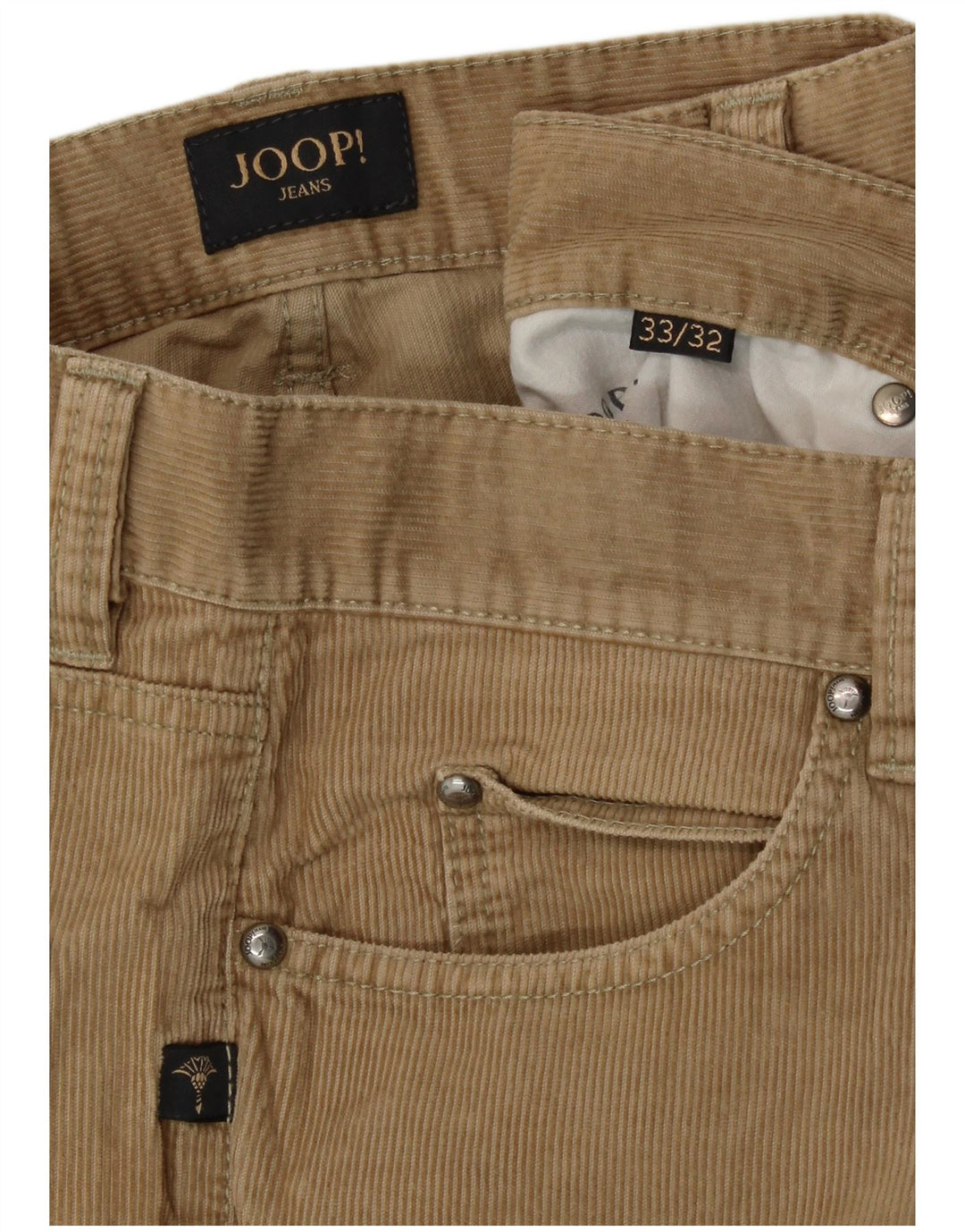 Pantaloni dritti da uomo in velluto a coste Joop W33 L32 Beige