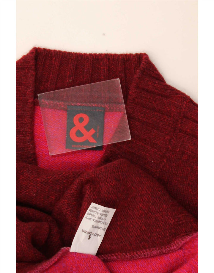 Dolce & Gabbana Maglione da donna con scollo a V IT 44 Borgogna medio