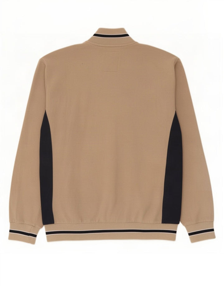 Giacca da tuta da uomo Champion di grandi dimensioni in cotone color block beige
