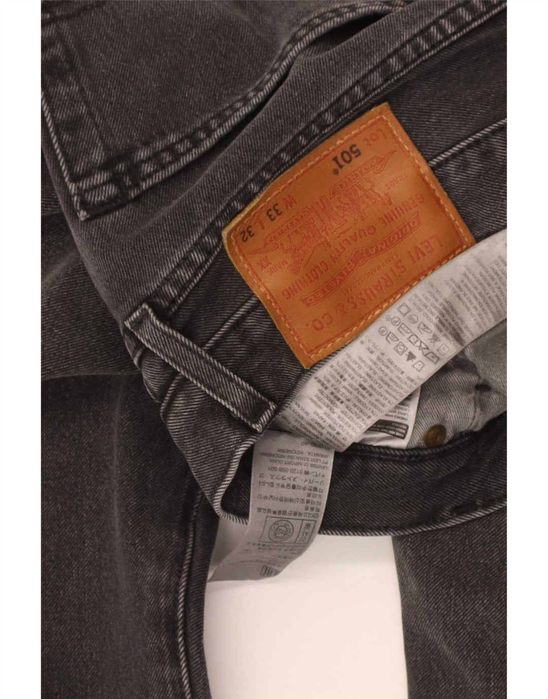 Levi's Uomo 501 Jeans dritti W33 L32 Cotone grigio