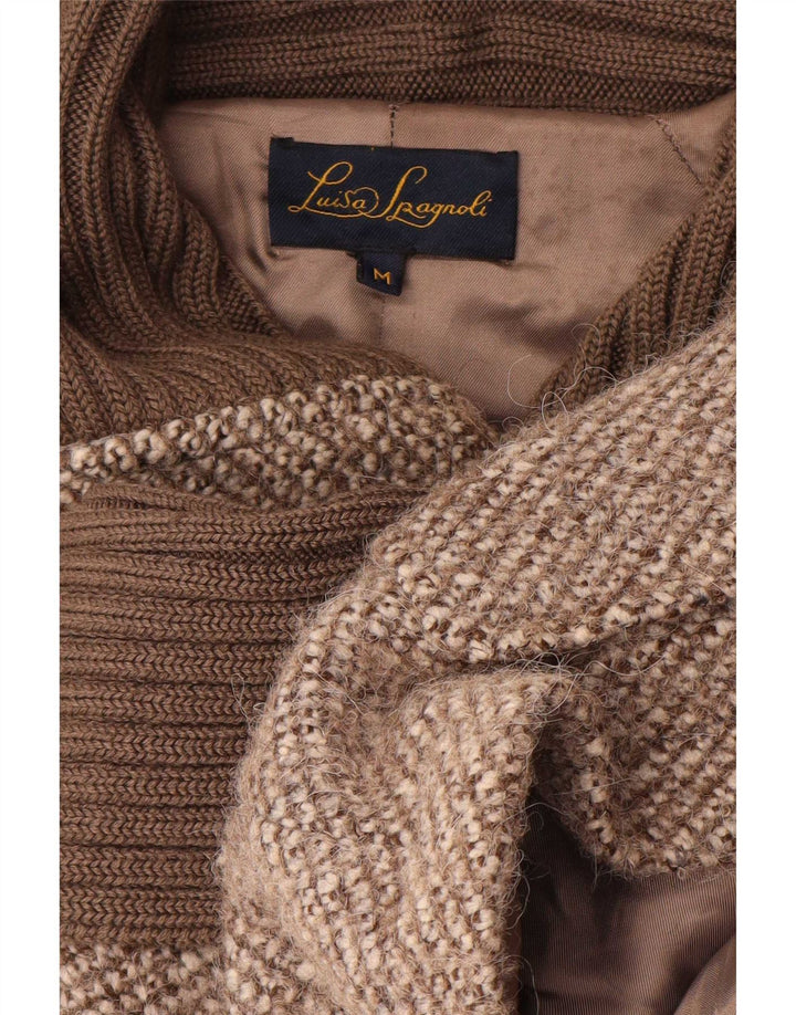 Cappotto da donna Luisa Spagnoli UK 14 Lana screziata marrone medio