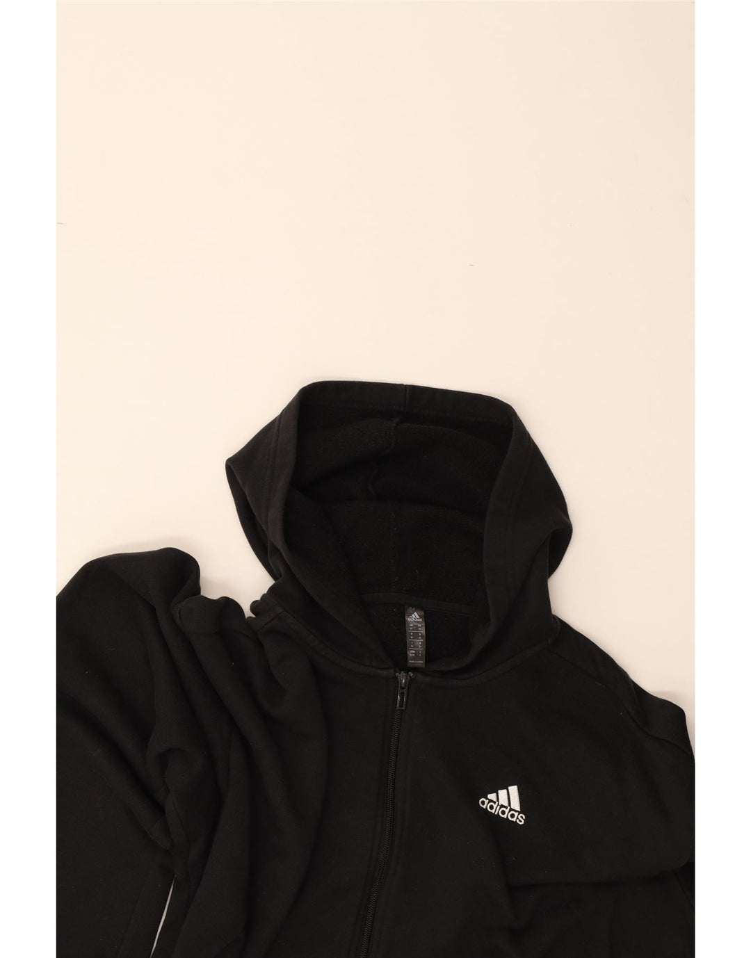 ADIDAS Mens Graphic Zip Hoodie Sweater Medium Black Cotton Vintage Adidas and Second-Hand Adidas from Messina Hembry 
