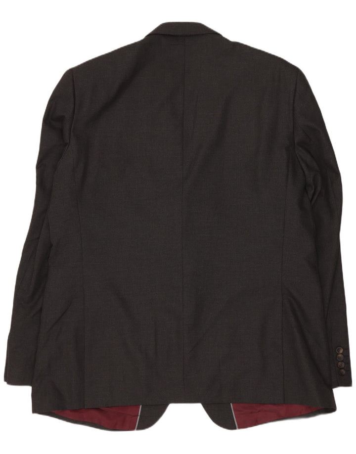 Giacca blazer a 2 bottoni da uomo Marks & Spencer UK 46 XL poliestere grigio