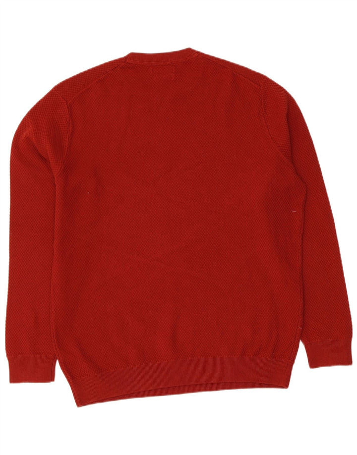 Maglione maglione girocollo da uomo Massimo Dutti in cotone bordeaux medio