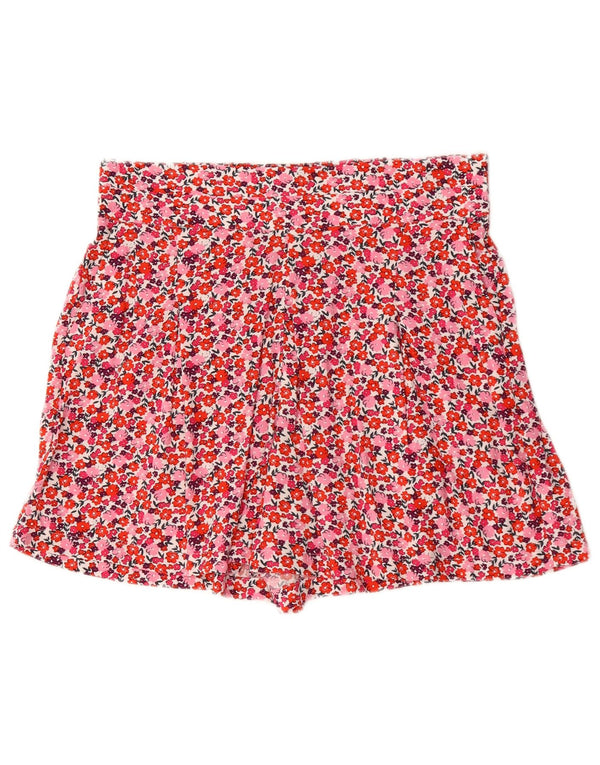 Pantaloncini a vita alta da donna Marks & Spencer UK 10 piccoli W32 rosa floreale