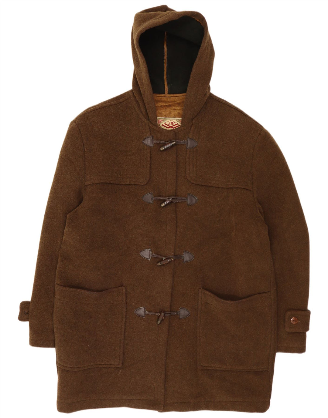 Montgomery con cappuccio da donna con zip UK 20 2XL Lana kaki