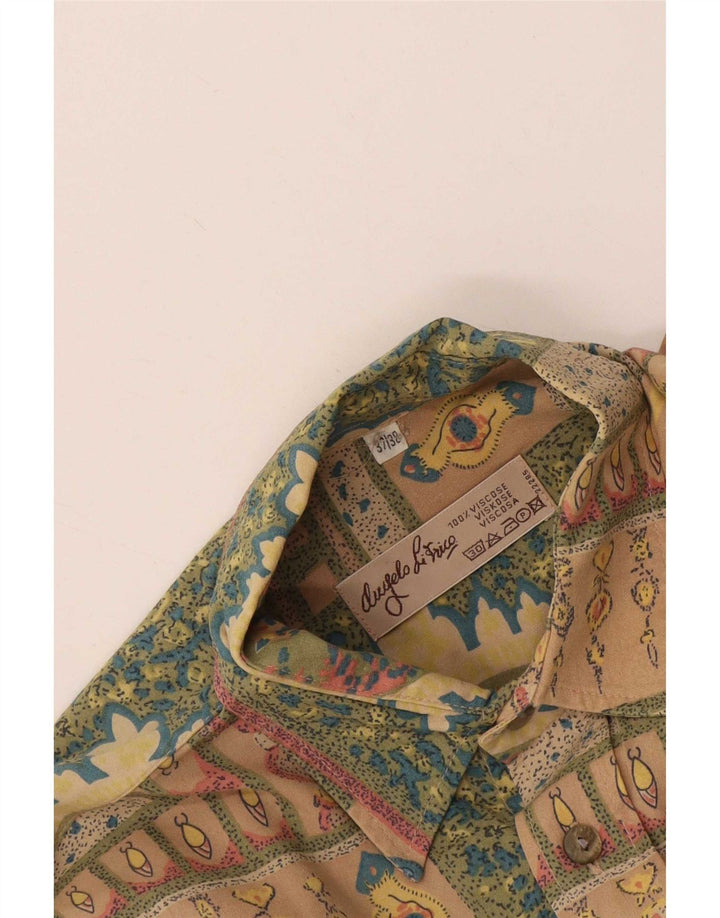 Camicia Uomo Angelo Litrico Taglia 37/38 Piccola Viscosa Paisley Beige
