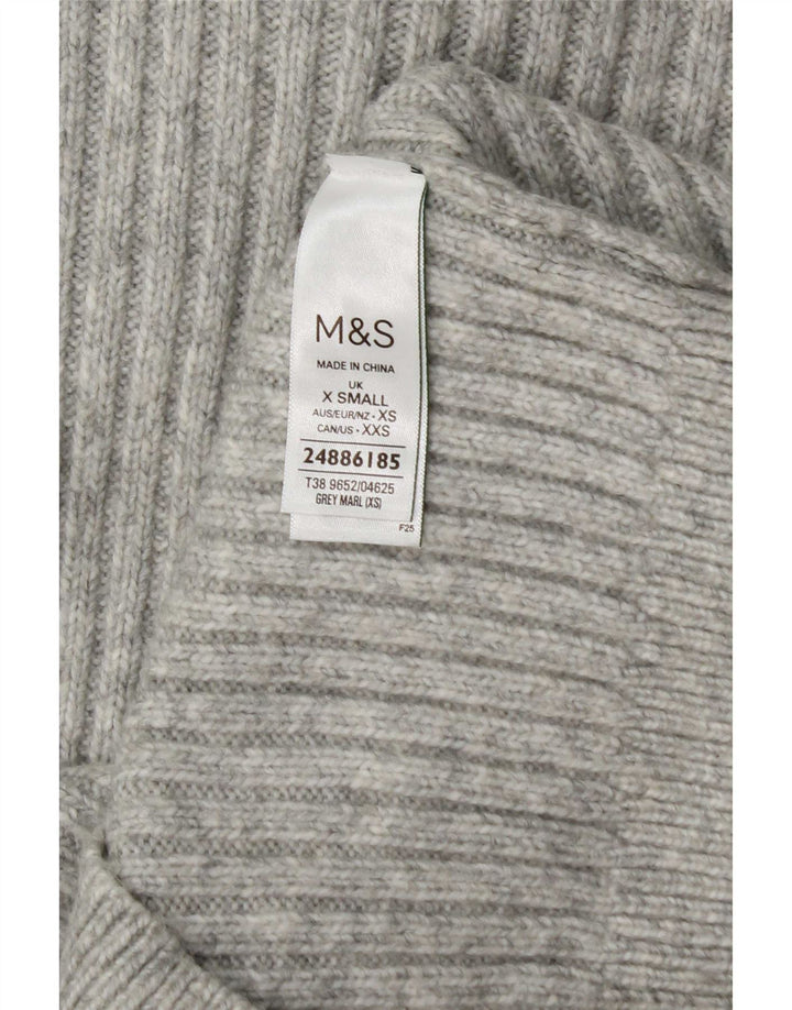 Maglione maglione girocollo da donna Marks & Spencer UK 6 XS poliestere grigio