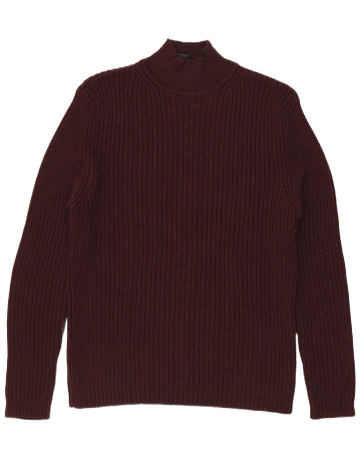 Marlboro Classics Maglione da uomo con collo alto e bordeaux medio
