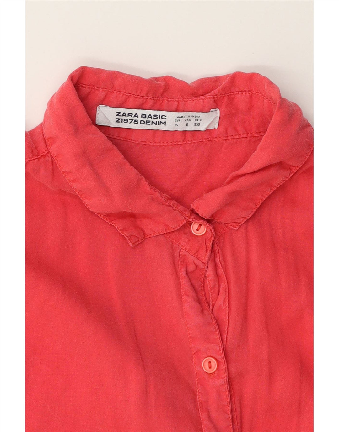 ZARA Womens Shirt UK 10 Small Pink Vintage Zara and Second-Hand Zara from Messina Hembry 