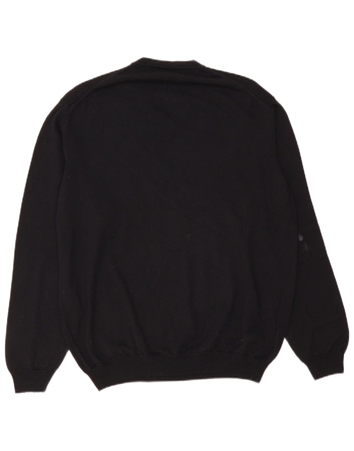 Maglione Trussardi Jeans Uomo Scollo a V XL Lana Nera