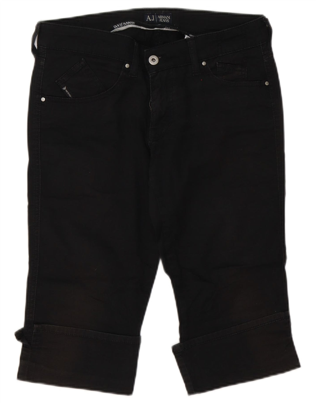 Jeans Capri da donna Armani W29 cotone nero medio