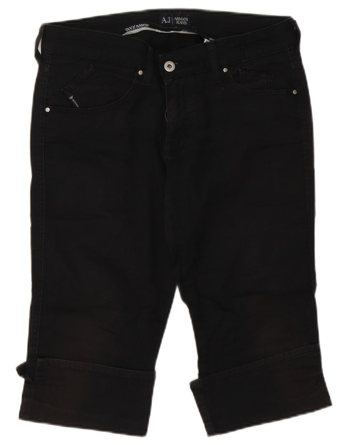 Jeans Capri da donna Armani W29 cotone nero medio