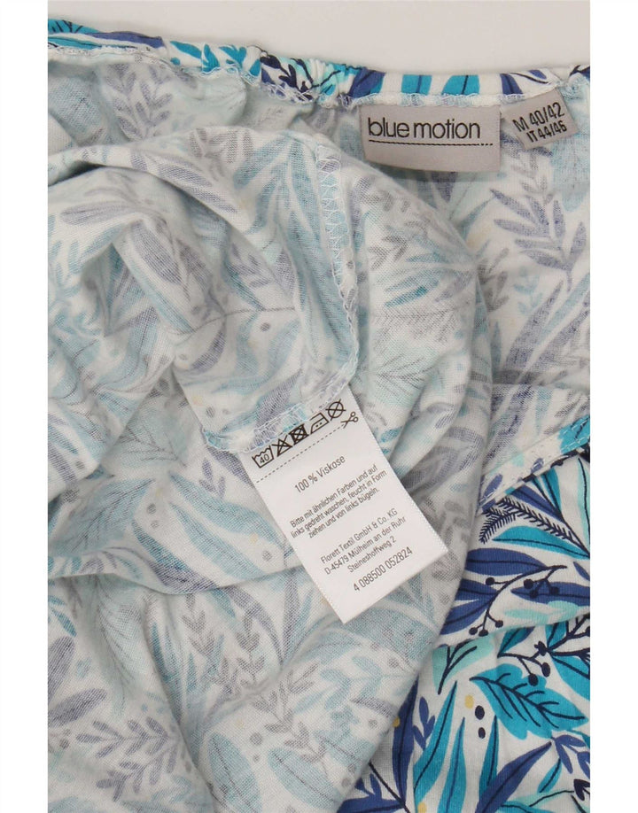 Abito lungo da donna Blue Motion con scollo all'americana EU 40/42 Viscosa floreale blu medio