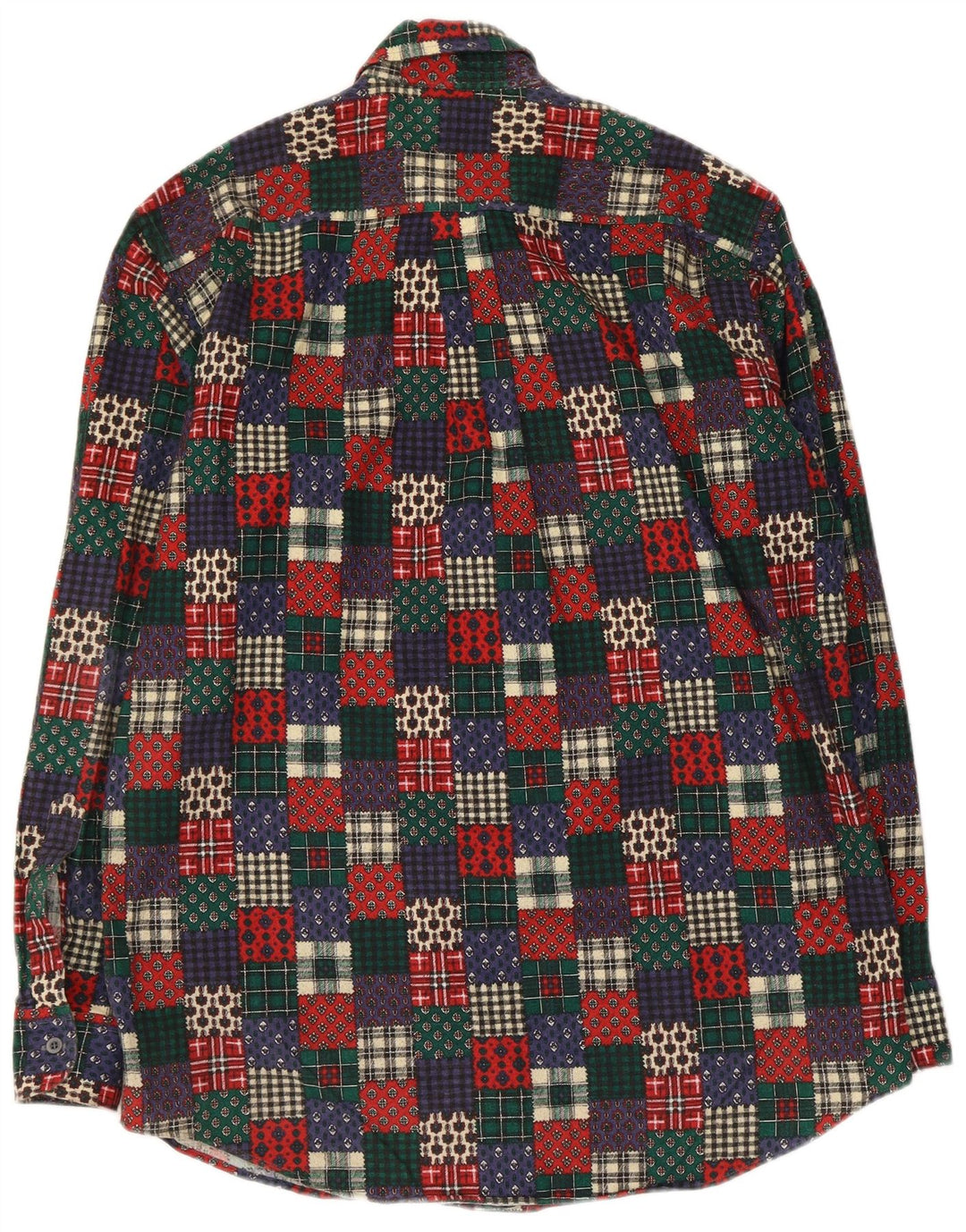 Camicia in flanella da uomo Azzurra Taglia 15 3/4 40 Patchwork medio multicolore