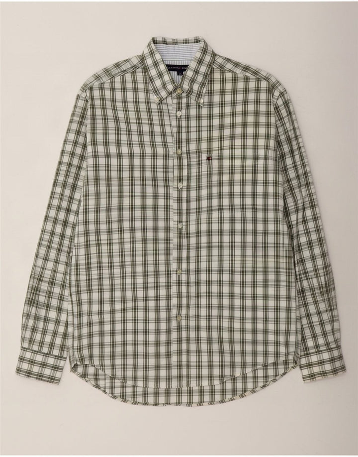 Camicia da uomo Tommy Hilfiger a quadri grandi in cotone verde
