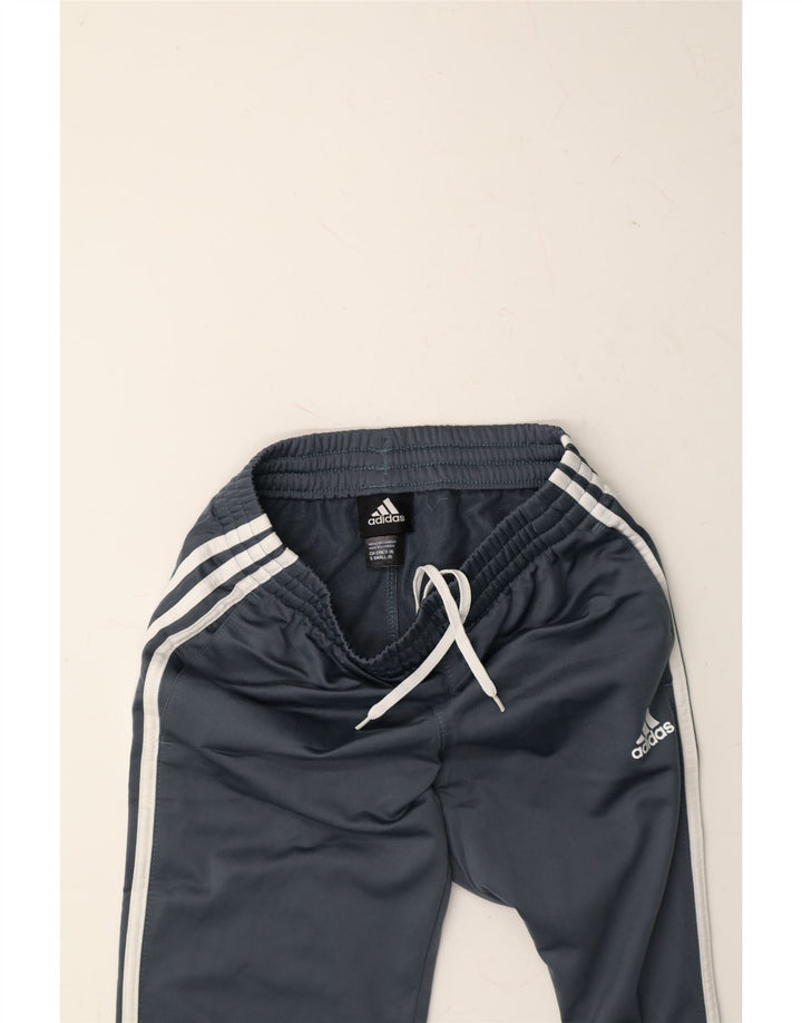ADIDAS Boys Tracksuit Trousers 7-8 Years Small Navy Blue Polyester Vintage Adidas and Second-Hand Adidas from Messina Hembry 