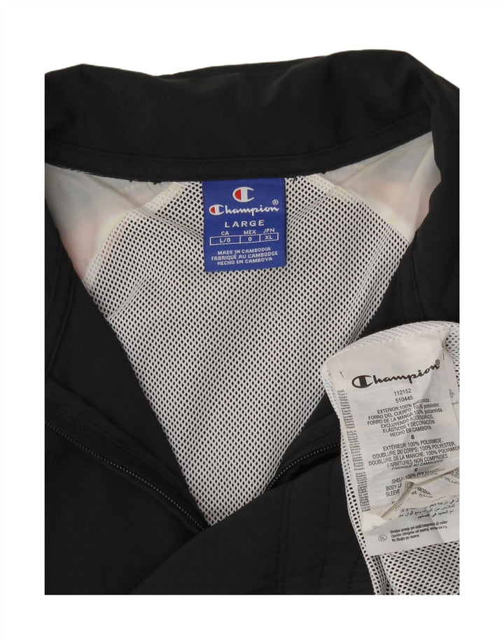 CHAMPION Womens Tracksuit Top Jacket UK 16 Large Black Colourblock Vintage Champion and Second-Hand Champion from Messina Hembry 