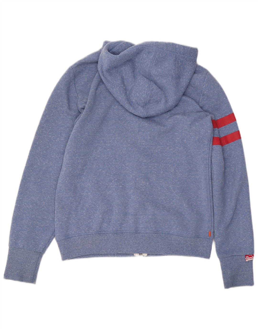 Felpa con cappuccio e zip da atletica leggera da donna SUPERDRY UK 14 blu medio screziato