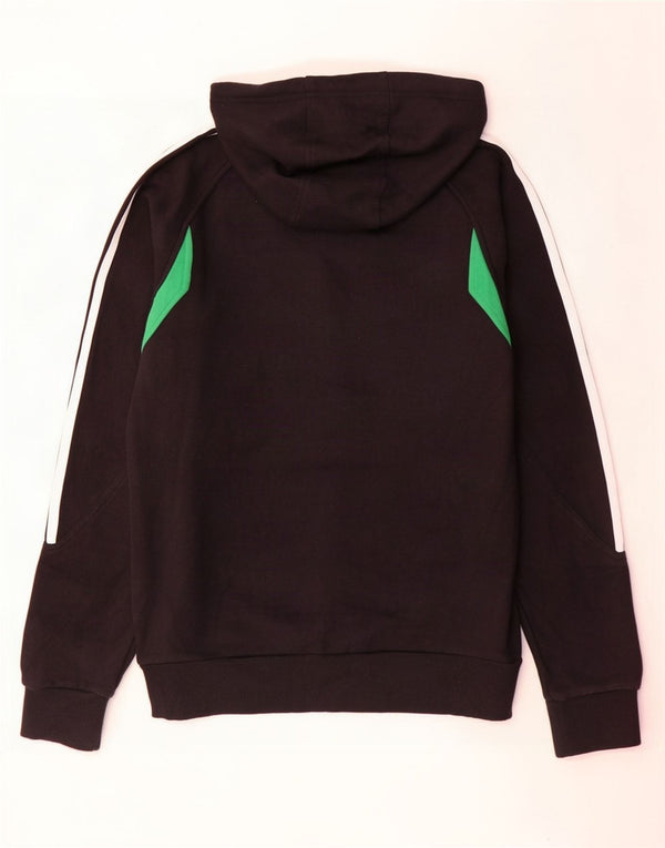 Felpa con cappuccio grafica da uomo Adidas, piccola, in cotone color block nero