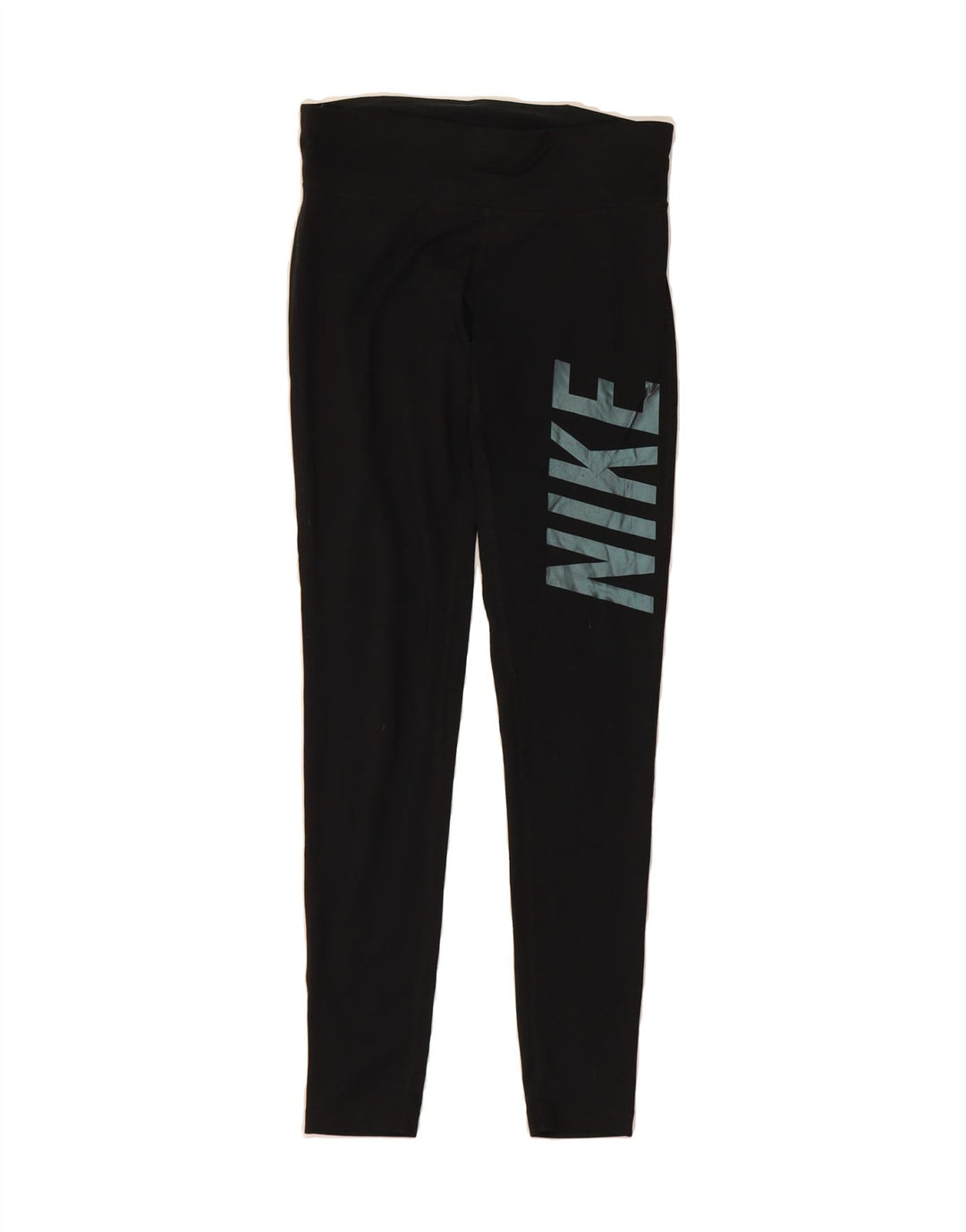 NIKE Womens Graphic Leggings UK 8 Small  Black Polyester Vintage Nike and Second-Hand Nike from Messina Hembry 