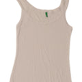 Top da donna Benetton Cami Top UK 10 piccolo cotone bianco