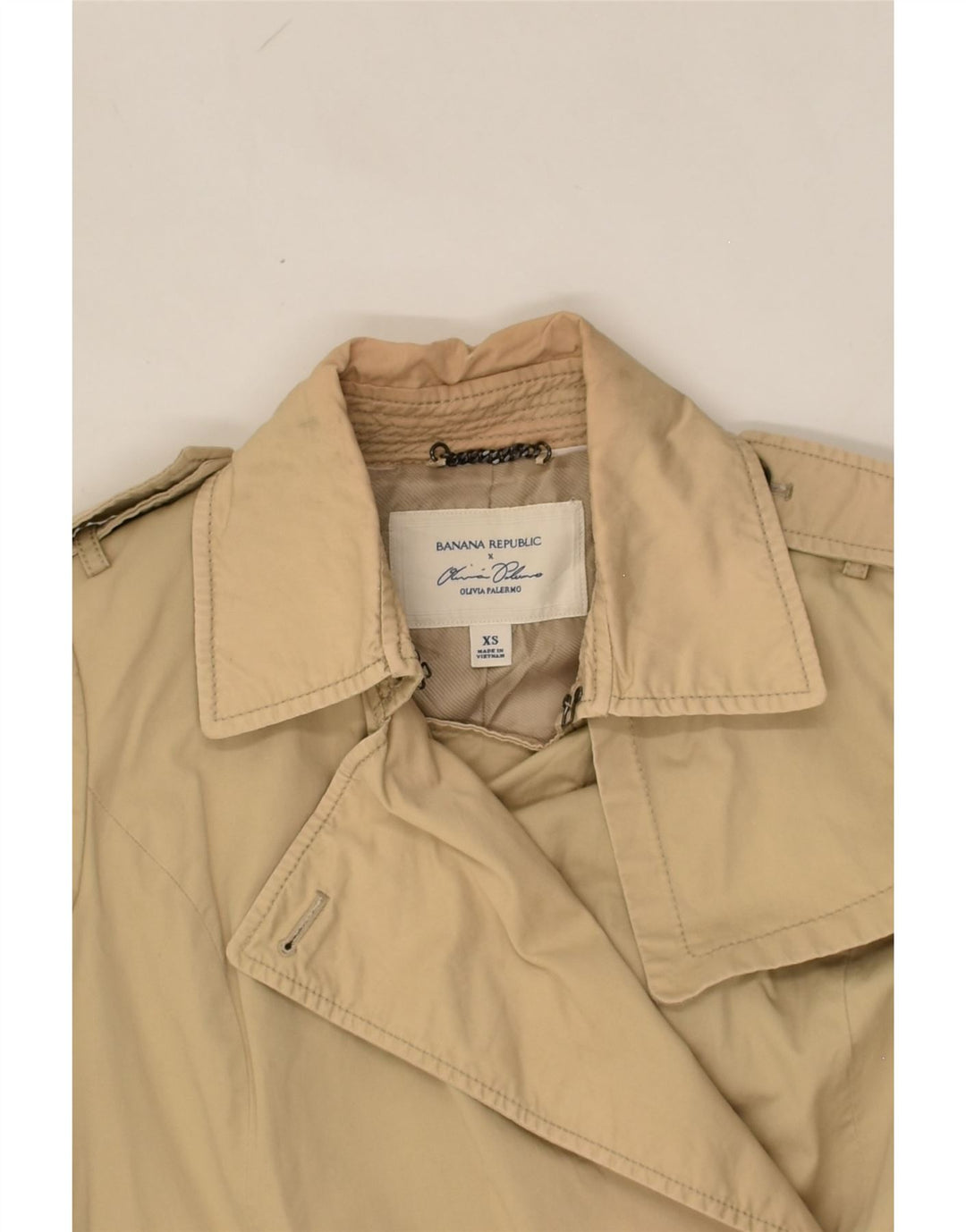 BANANA REPUBLIC Womens Overcoat UK 6 XS Beige Cotton | Vintage Banana Republic | Thrift | Second-Hand Banana Republic | Used Clothing | Messina Hembry 