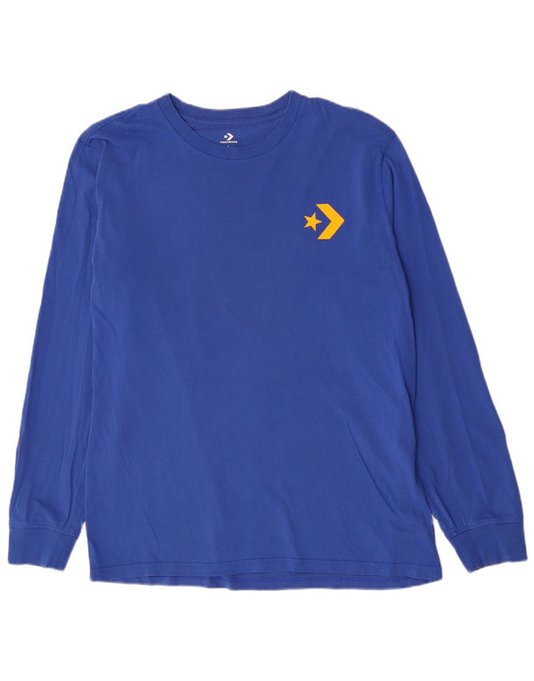 Converse Mens Graphic Top Long Sleeve Large Blue Cotton