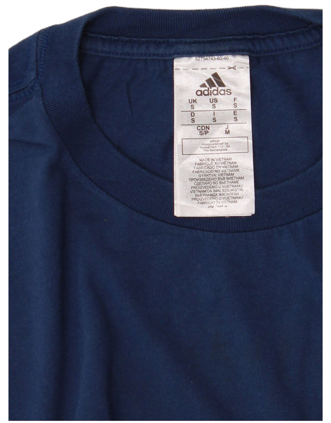 T-shirt Adidas da uomo Top Small in cotone blu navy