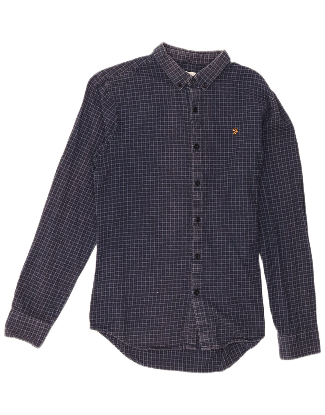 Camicia da uomo in flanella Farah, cotone medio a quadri blu navy