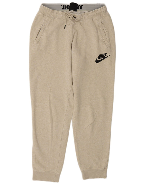 Nike Womens Tracksuit Trousers Joggers UK 12 Medium  Beige Flecked Cotton
