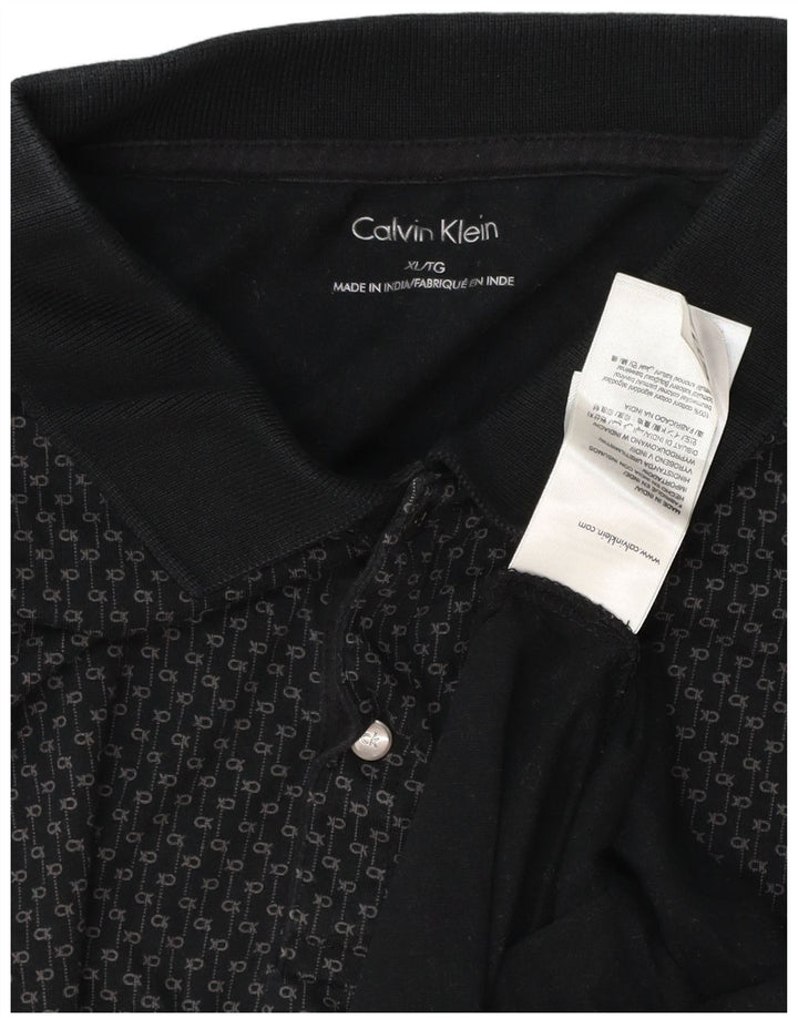 CALVIN KLEIN Polo grafica da uomo XL in cotone nero