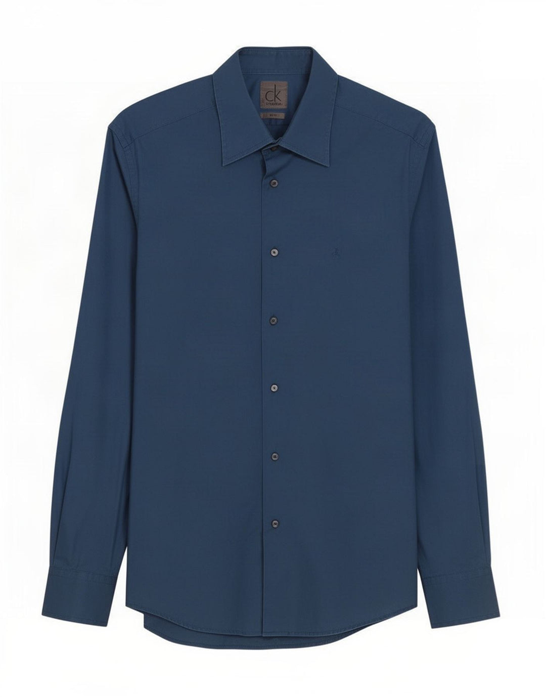 Camicia slim fit da uomo Calvin Klein in cotone blu medio
