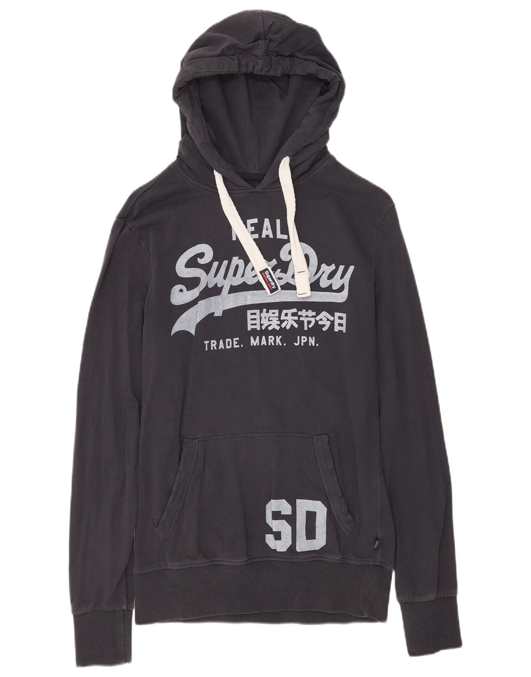 Maglione con cappuccio grafico da uomo Superdry in cotone nero medio