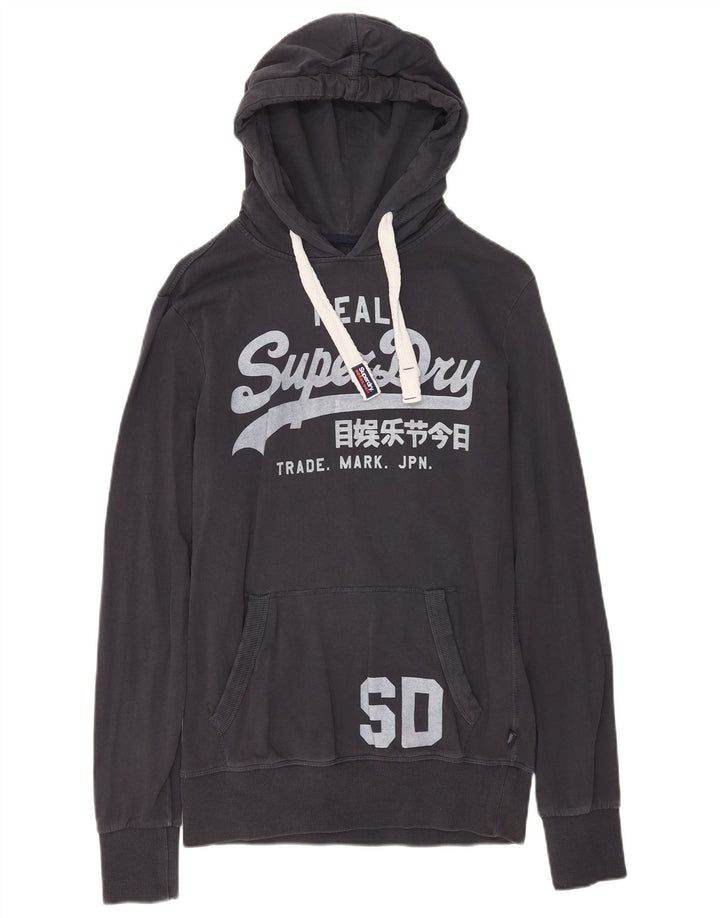 Maglione con cappuccio grafico da uomo Superdry in cotone nero medio