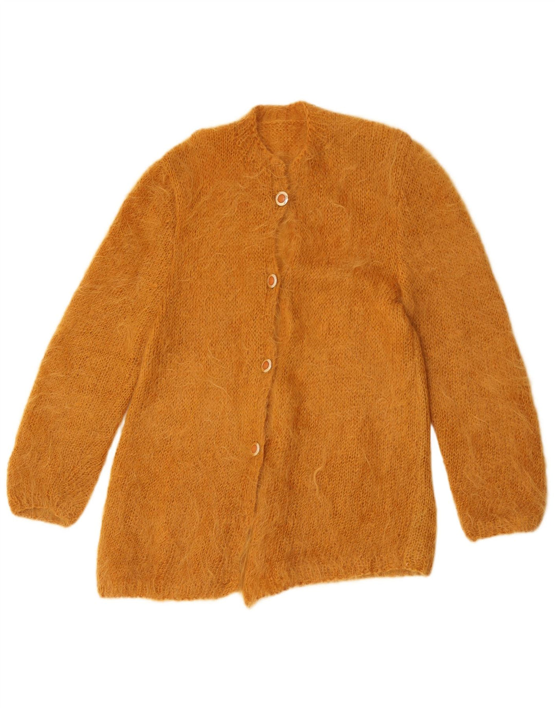 Maglione cardigan da donna vintage UK 16 grande marrone
