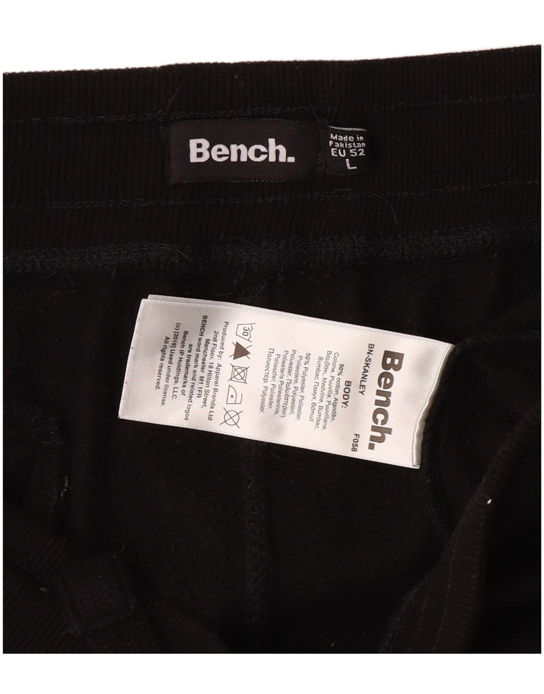 Pantaloni da tuta grafici da uomo BENCH Joggers grandi in cotone nero