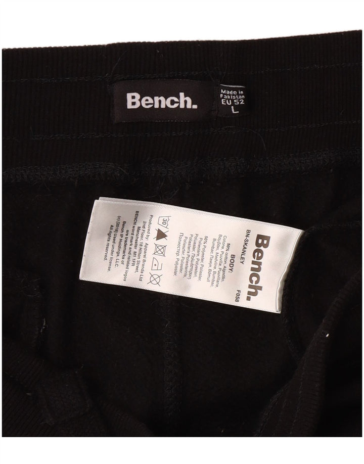 Pantaloni da tuta grafici da uomo BENCH Joggers grandi in cotone nero