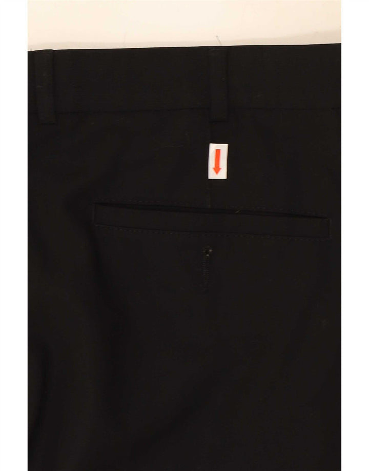 Pantaloni da abito dritti da uomo Marks & Spencer W36 L29 poliestere nero