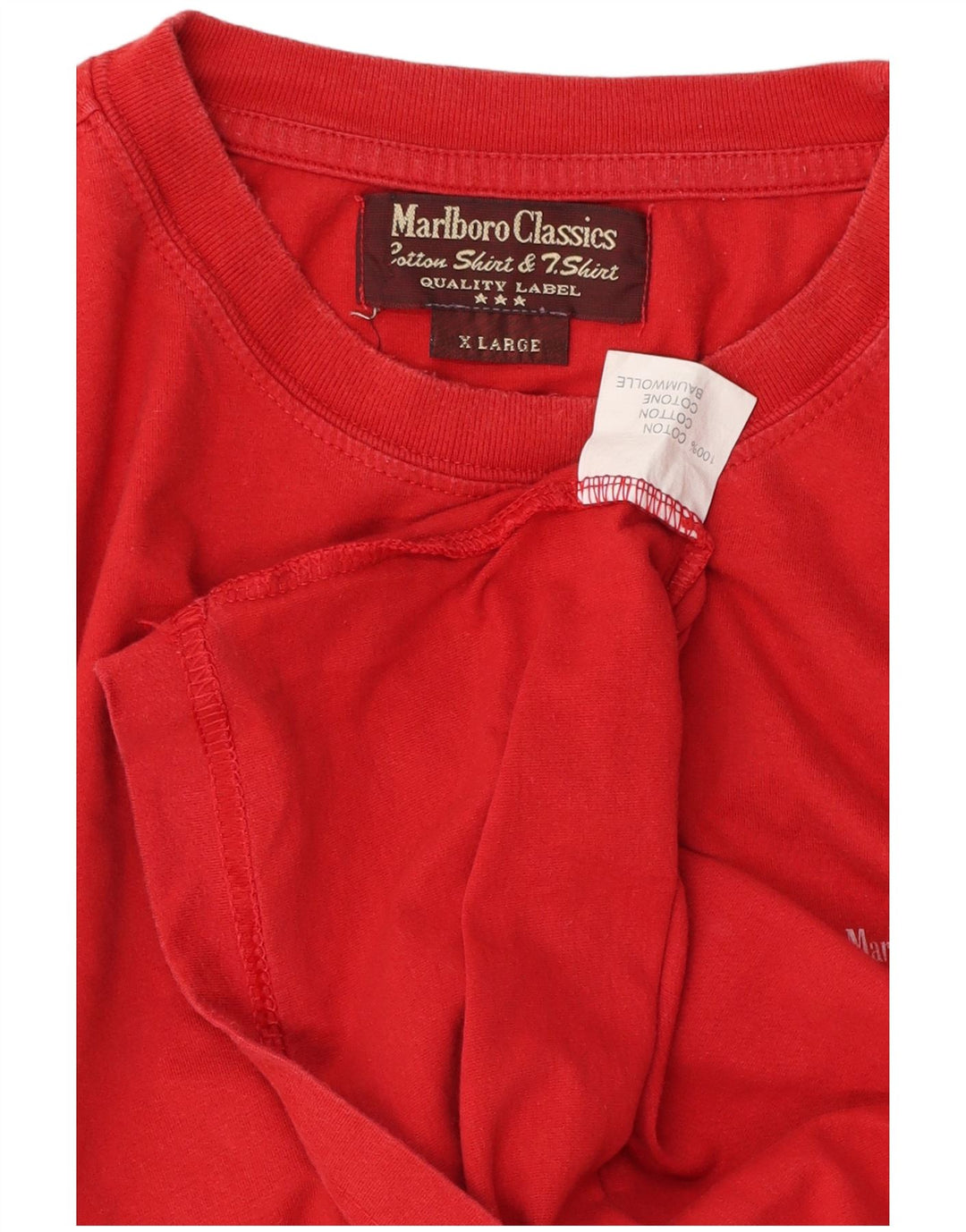 MARLBORO CLASSICS T-shirt da uomo Top XL Rosso cotone