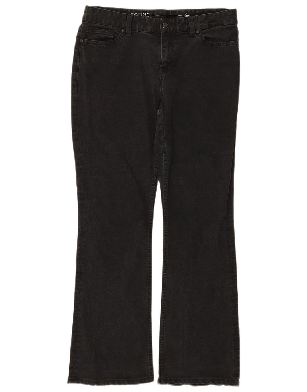 TOMMY HILFIGER Womens Bootcut Jeans US 10 Large W30 L29 Black Cotton