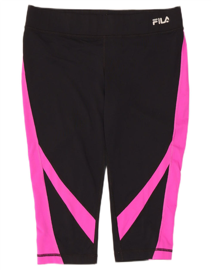 Leggings Capri da donna Fila UK 14 poliestere color block medio nero