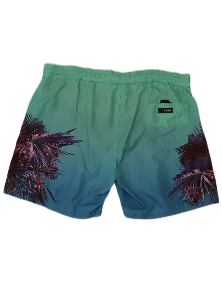 Pantaloncini da bagno regolari da uomo Diesel, blu medio, spiaggia floreale