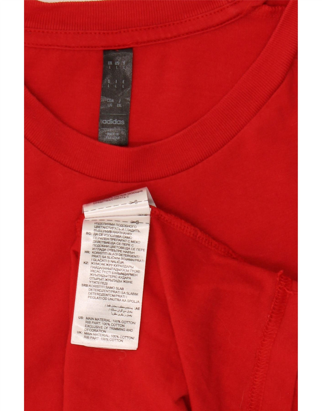 T-shirt da uomo ADIDAS Top grande rossa in cotone