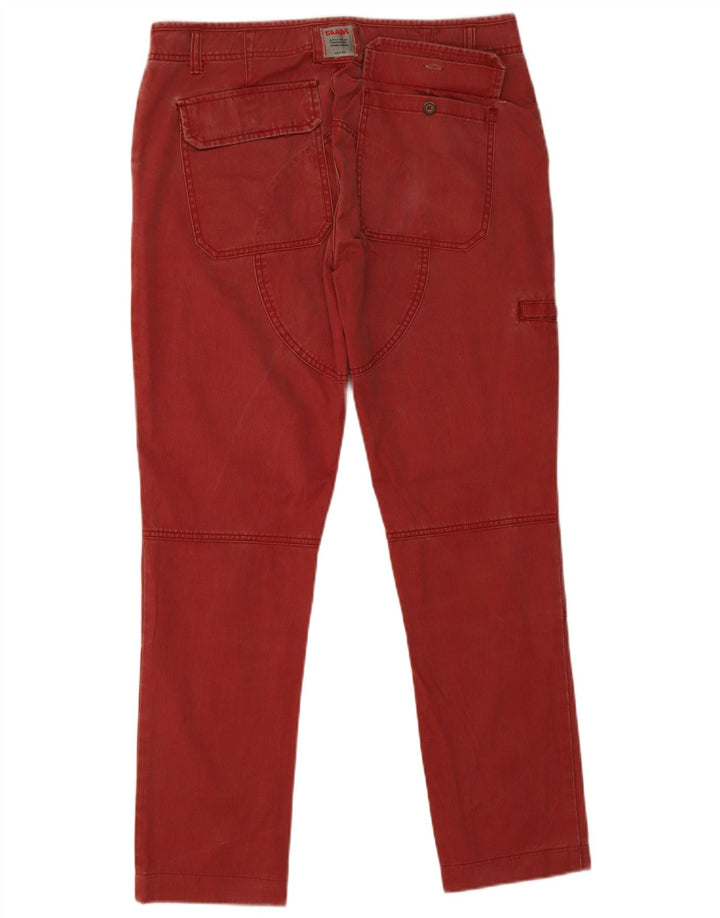 Pantaloni cargo slim da uomo Slam grandi W34 L30 cotone rosso