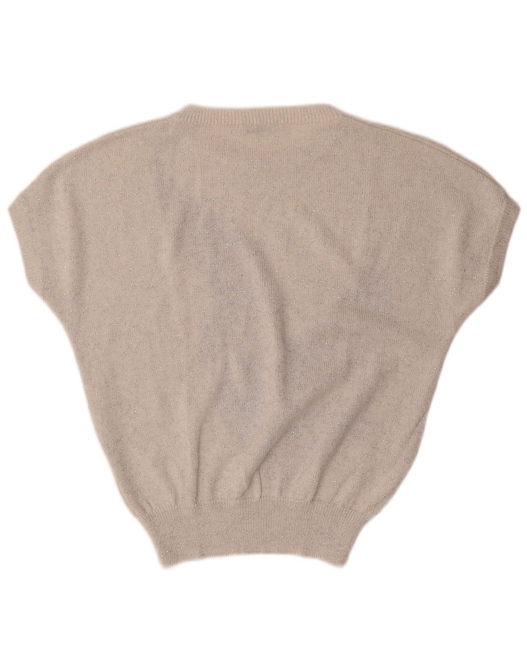 Maglione maglione con scollo a barca da donna VINTAGE UK 16 grande floreale bianco sporco