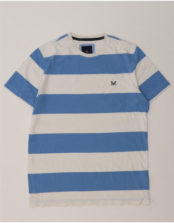 Crew Clothing T-shirt da uomo Top in cotone a righe blu medio