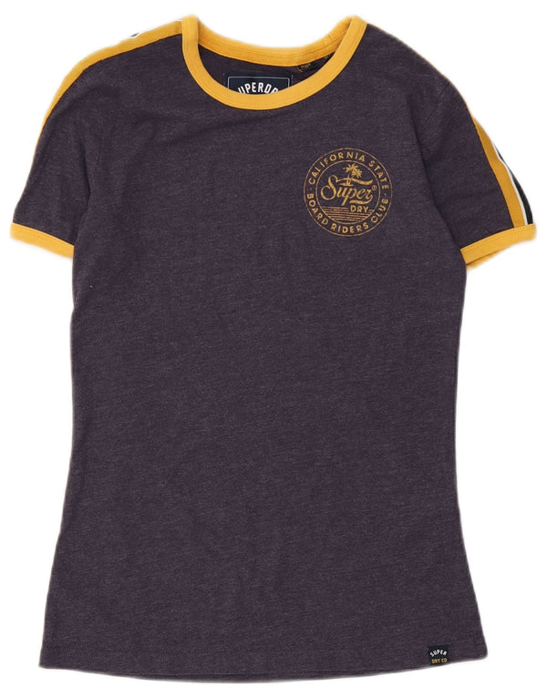 T-shirt grafica da donna Superdry Top UK 6 XS blu navy cotone
